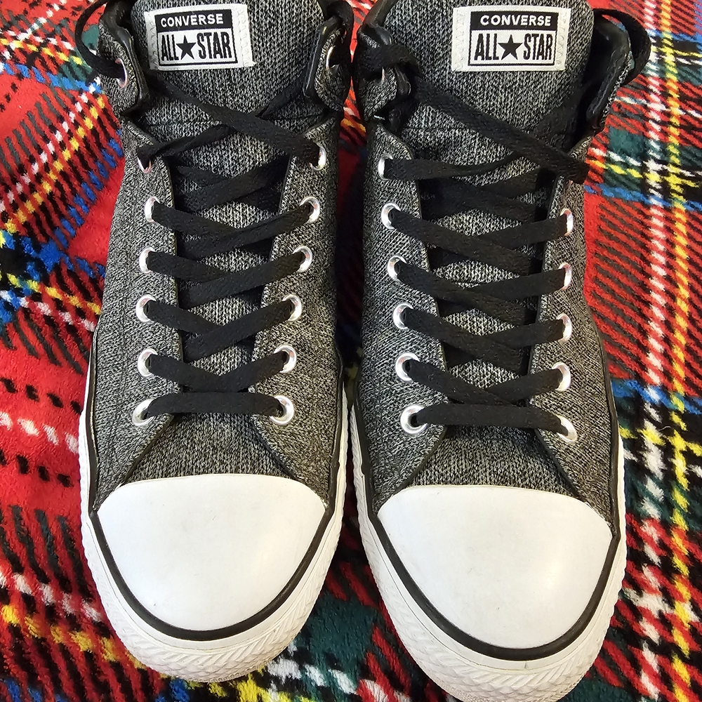 Converse All Stars High Street Gray and Black High-Tops Mens Size 12